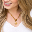  18K Stainless Steel Coin Accent Necklace