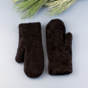 Black Plush Fur Lined Mittens