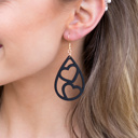  Wooden Heart Teardrop Earrings