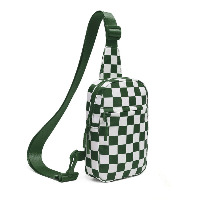 Kenzie Nylon Checkered Crossbody Sling Bag