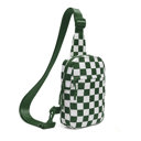 Eucalyptus Kenzie Nylon Checkered Crossbody Sling Bag