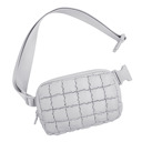 Gray Evyn Quilted Puffer Crossbody Sling Belt Bum Bag