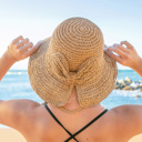  Bow Accent Straw Hat
