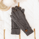  C.C� Cable Knit Lined Gloves