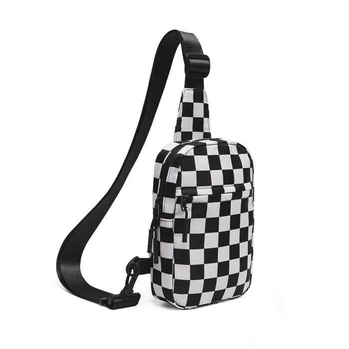 Kenzie Nylon Checkered Crossbody Sling Bag