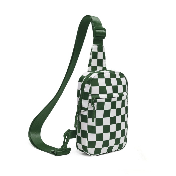 Kenzie Nylon Checkered Crossbody Sling Bag