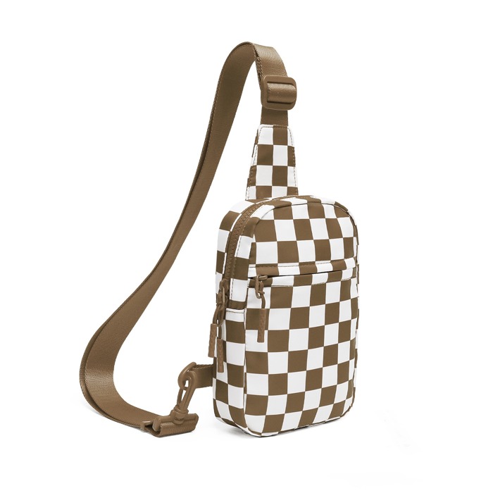Kenzie Nylon Checkered Crossbody Sling Bag