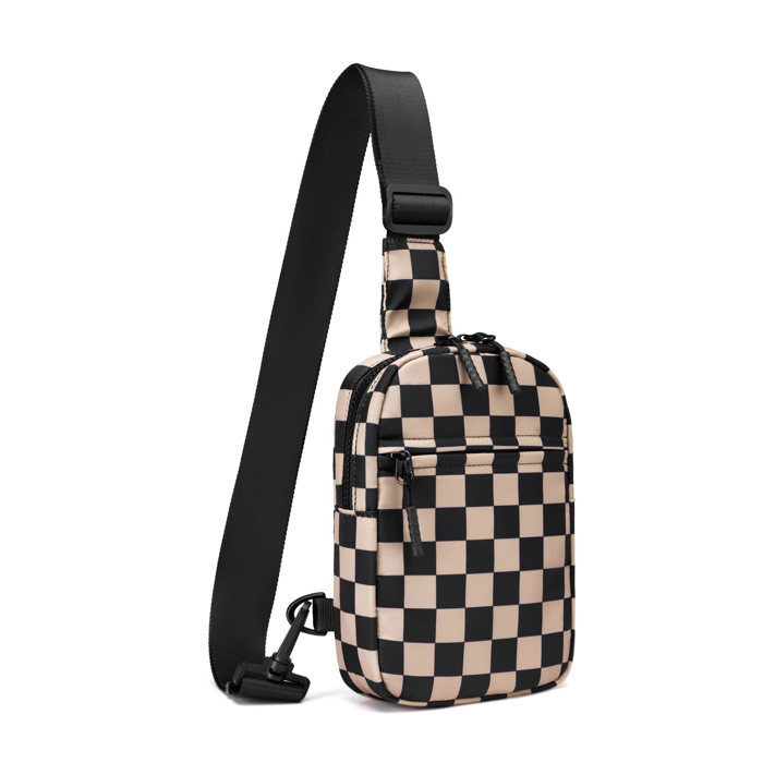 Kenzie Nylon Checkered Crossbody Sling Bag