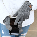  C.C� Cable Knit Lined Gloves
