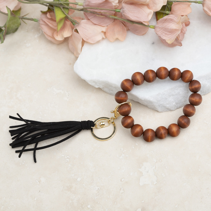 Wooden Key Ring Bracelet