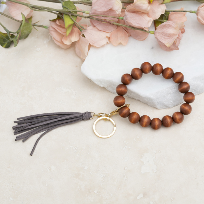 Wooden Key Ring Bracelet