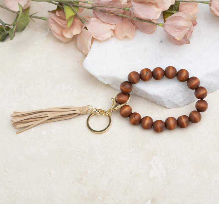 Wooden Key Ring Bracelet
