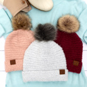  C.C� Ultra Soft Fur Pom Beanie Hat