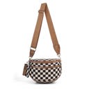  Kaylee Mixed Media Double Zip Crossbody Sling Bag