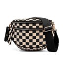  Kaylee Mixed Media Double Zip Crossbody Sling Bag
