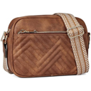 Cognac Everly Vegan Leather Camera Crossbody