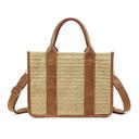  Mericela Mixed Media Straw Tote