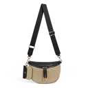  Valentina Mixed Media Straw Sling Crossbody Bag