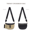  Valentina Mixed Media Straw Sling Crossbody Bag
