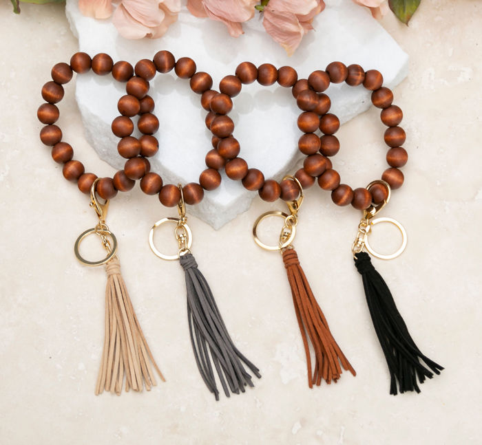 Wooden Key Ring Bracelet