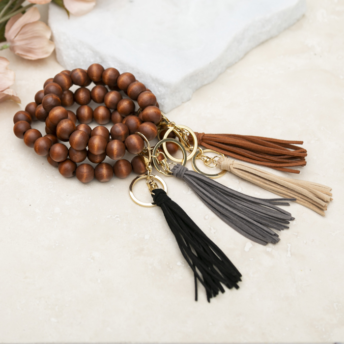 Wooden Key Ring Bracelet