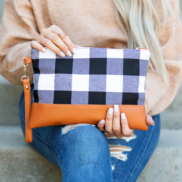 Buffalo Plaid Clutch