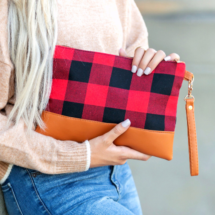 Buffalo Plaid Clutch