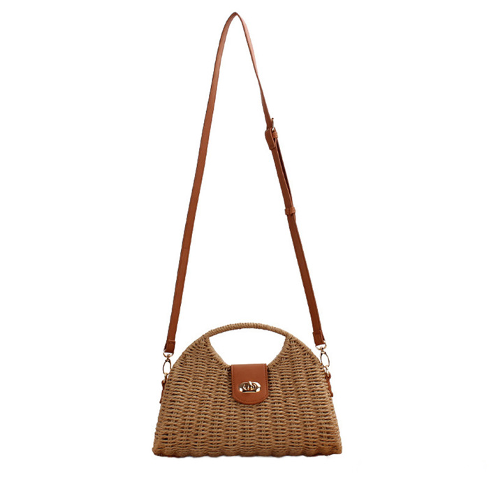 Stella Woven Straw Top Handle Crossbody Hand Bag