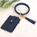 Navy Key Ring ID Wallet Zip Bracelet