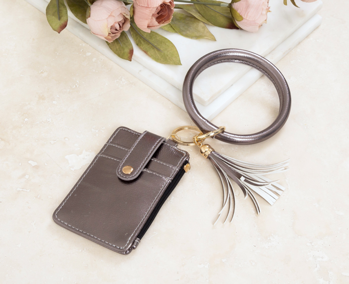 Key Ring ID Wallet Zip Bracelet