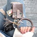  Key Ring ID Wallet Zip Bracelet