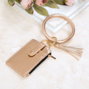 Rose Gold Key Ring ID Wallet Zip Bracelet