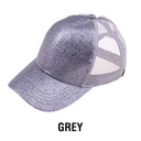 Gray C.C� Glitter Messy Bun  Cap Hat