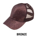 Bronze C.C� Glitter Messy Bun  Cap Hat