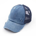 Denim CC Criss-Cross Ponytail Caps Hat