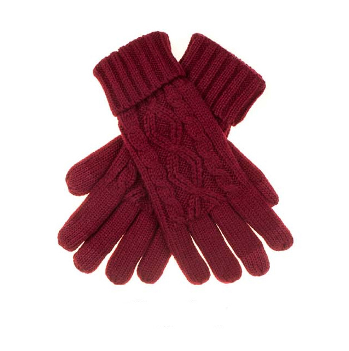 C.C� Cable Knit Lined Gloves