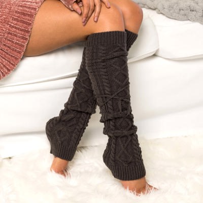 Long Cable-Knit Leg Warmers