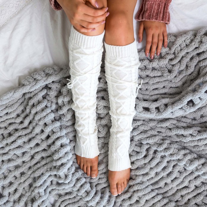 Long Cable-Knit Leg Warmers