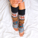 Black Nordic Snowflake Leg Warmers