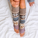 Taupe Nordic Snowflake Leg Warmers