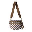  Frankie Oversize Double Zip Print Crescent Crossbody Sling