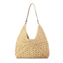 Straw Dahlia Woven Straw Shoulder Bag