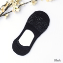 Black No Slip Knit Burnout Sneaker Socks- 3 Pack