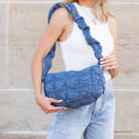 Denim Blue Indy Convertible Quilted Puffer Crossbody