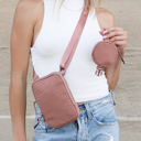 Mocha Eva Clippable/Removable Coin Pouch Crossbody
