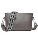 Gray Aria Genuine Leather Compact Crossbody