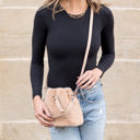  Elle Convertible Plush Top Handle Crossbody Hand Bag