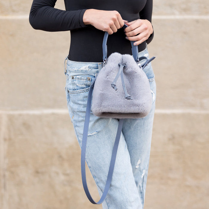 Elle Convertible Plush Top Handle Crossbody Hand Bag