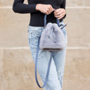  Elle Convertible Plush Top Handle Crossbody Hand Bag