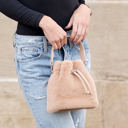 Camel Elle Convertible Plush Top Handle Crossbody Hand Bag